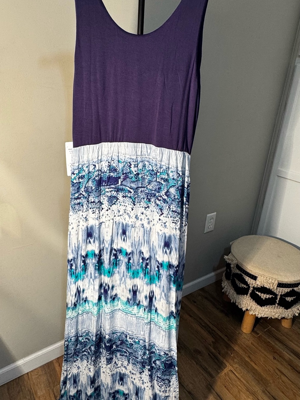 NWT Athleta Mix Mingle Maxi Dress Medium Purple Blue Sleeveless Rayon - Picture 2 of 6